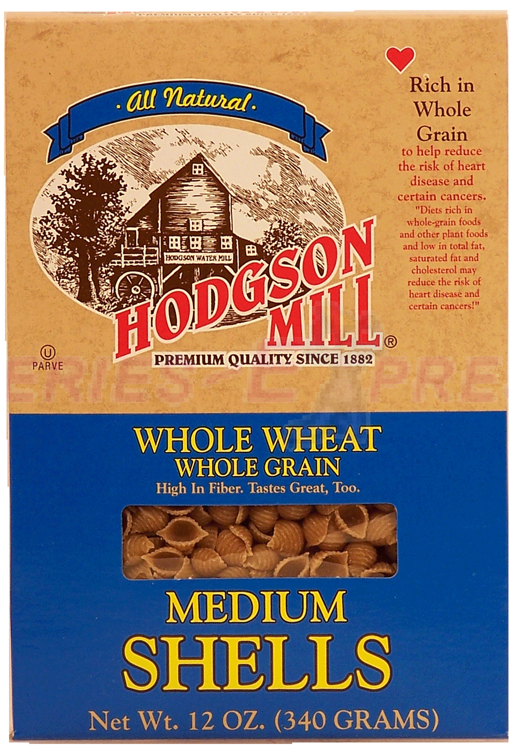 Hodgson Mill  medium shells, whole wheat, whole grain pasta Full-Size Picture